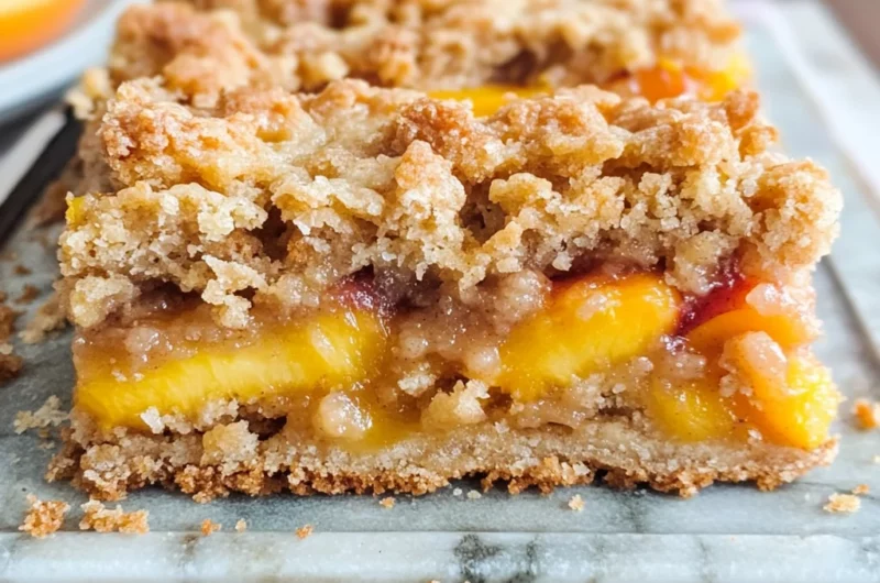 Peaches and Cream Crumble Bars