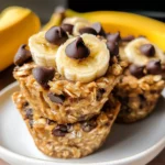 Peanut Butter Banana Baked Oatmeal Cups