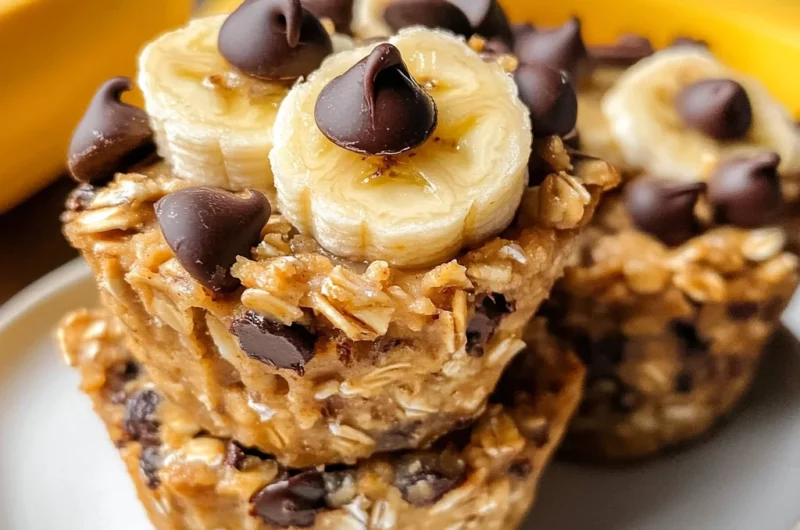 Peanut Butter Banana Baked Oatmeal Cups