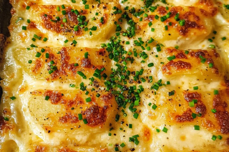 Roasted Garlic Potatoes au Gratin
