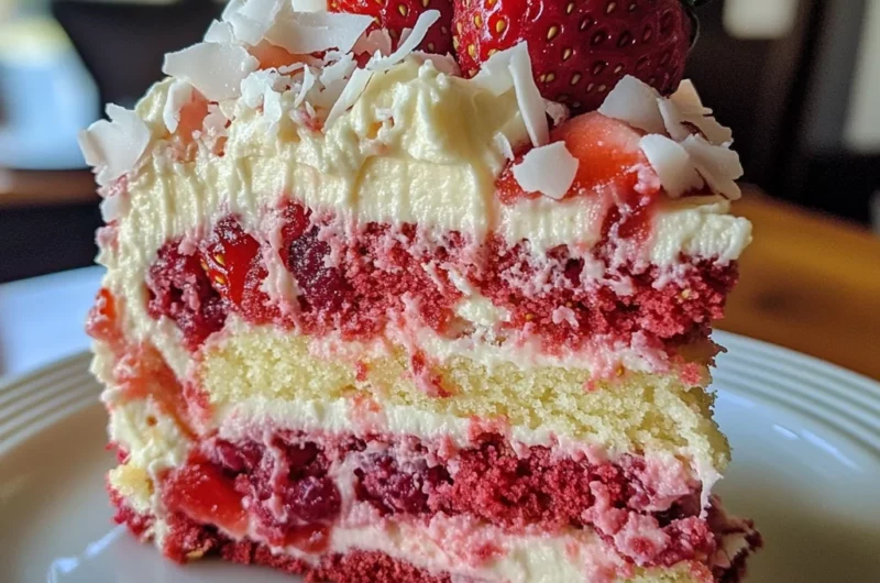 Strawberry Earthquake Cake