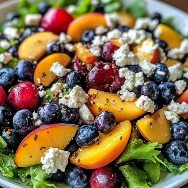 Blueberry Peach Feta Salad