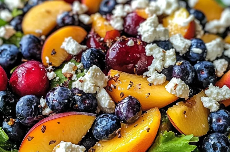 Blueberry Peach Feta Salad
