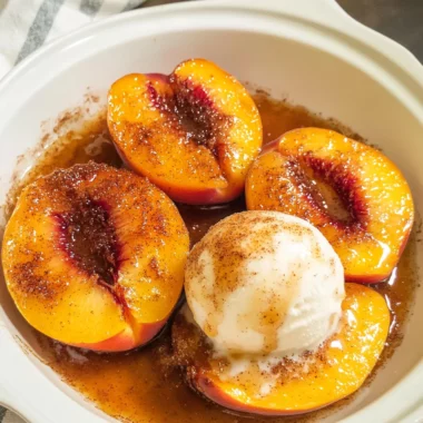 Cinnamon Sugar Baked Peaches