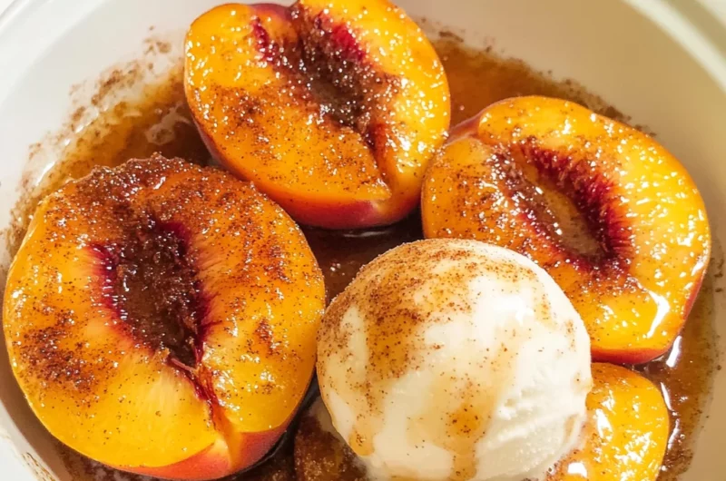 Cinnamon Sugar Baked Peaches