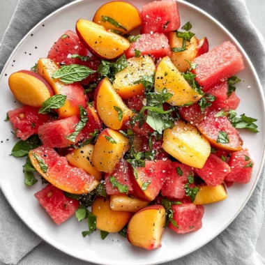 Easy Summer Peach Watermelon Salad