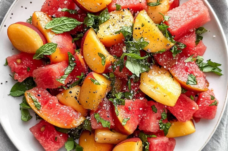 Easy Summer Peach Watermelon Salad