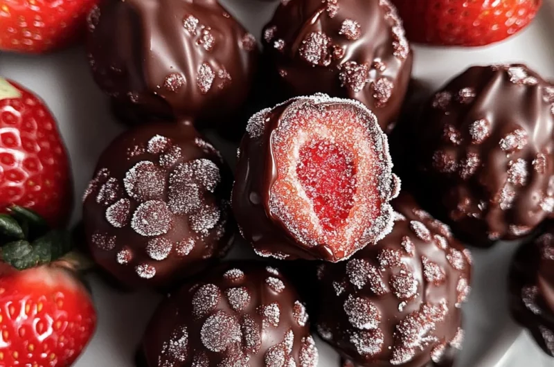 Frozen Chocolate Covered Strawberry Bites