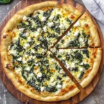 Greek Roasted Garlic Spinach White Pizza