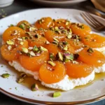 Kuru Kayısı Tatlısı (Turkish Poached Apricots with Ricotta)