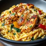 One Pot Cajun Chicken Alfredo Orzo - Flavor in Every Bite!