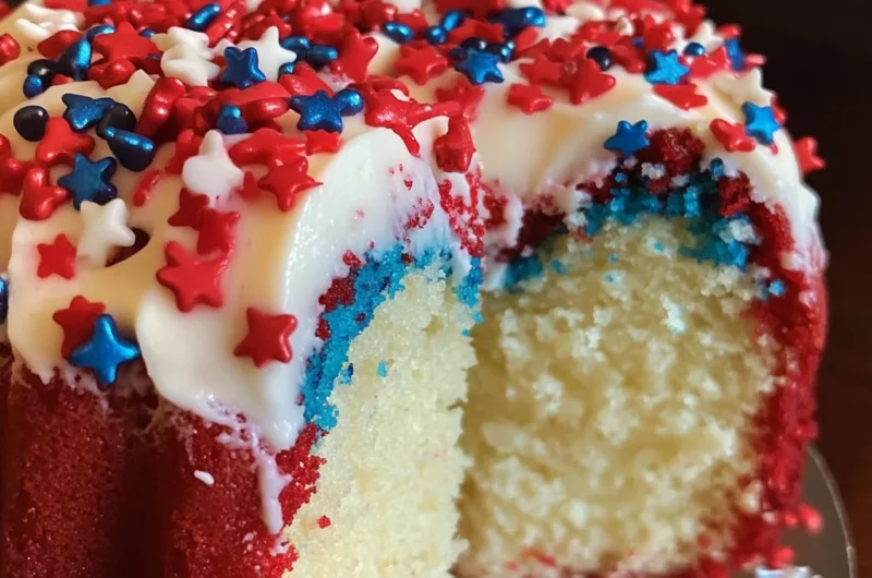 Red, White, and Blue Bundt Cake
