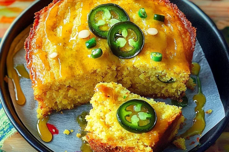 Spicy Sweet Jalapeño Cornbread with Zesty Lime Drizzle