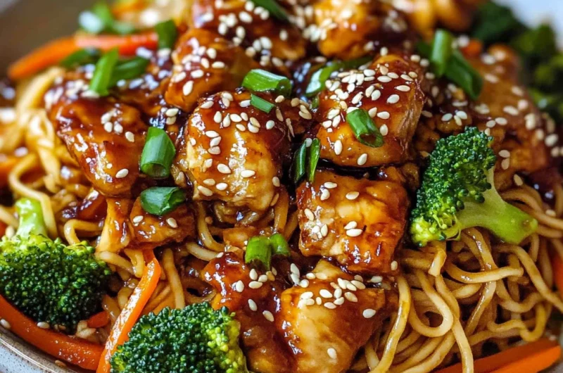 Sticky Garlic Chicken Noodles – Sweet, Savory & So Flavorful