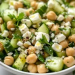 Tasty Chickpea Cucumber Feta Salad