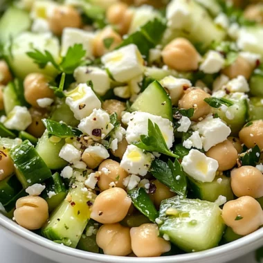 Tasty Chickpea Cucumber Feta Salad