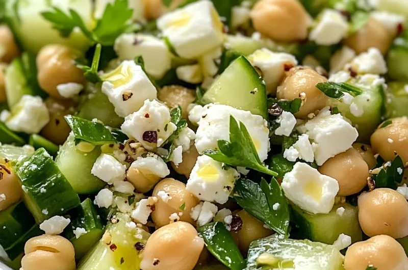 Tasty Chickpea Cucumber Feta Salad
