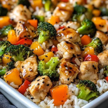 Teriyaki Chicken & Veggie Rice Casserole