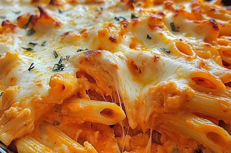 30-Minute Creamy Buffalo Chicken Pasta Bake