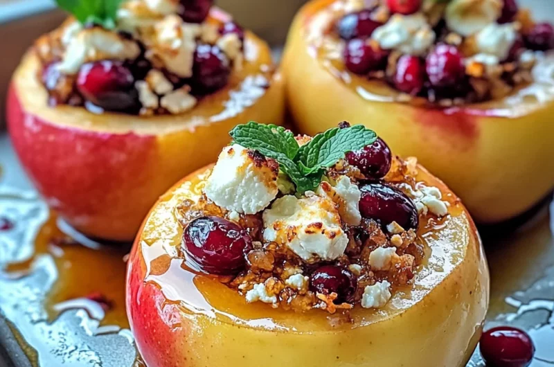 Baked Apples with Feta, Honey, and Cranberries: A Sweet and Savory Delight