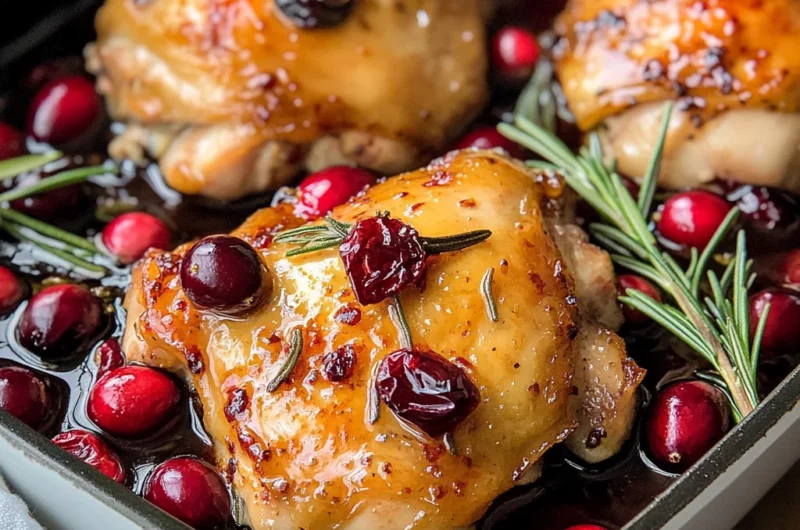 Baked Cranberry Rosemary Chicken (One-Pan)