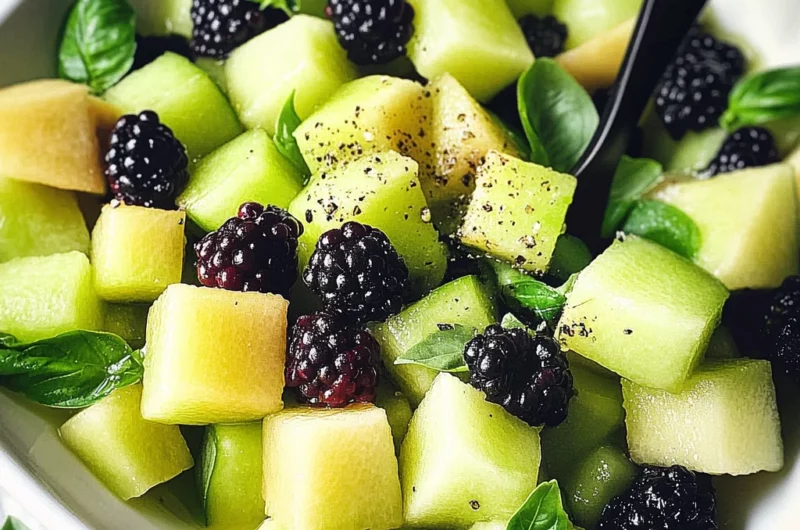 Blackberry Honeydew Salad with Basil