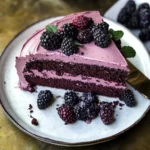 Bourbon Chocolate Cake with Blackberry Buttercream