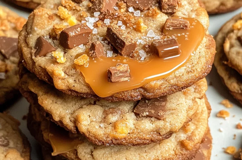 Butterfinger Caramel Crunch Cookies - Gooey & Crunchy Treats