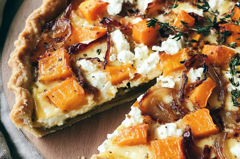 Butternut Squash, Caramelized Onion, and Goat Cheese Quiche