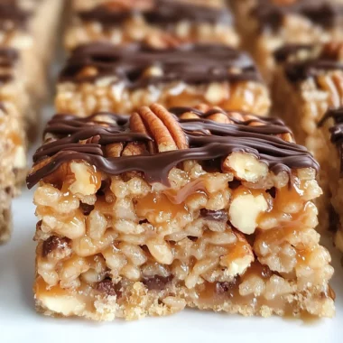 Caramel Turtle Rice Krispies Treats