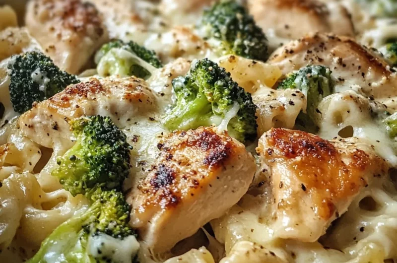 Cheesy Garlic Chicken and Broccoli Pasta