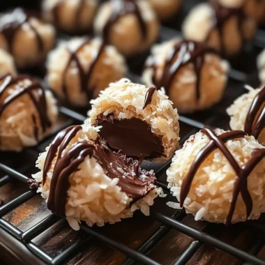 Coconut Cookie Balls with Chocolate Centers