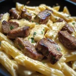Creamy Ranch Steak & Mozzarella Garlic Butter Pasta