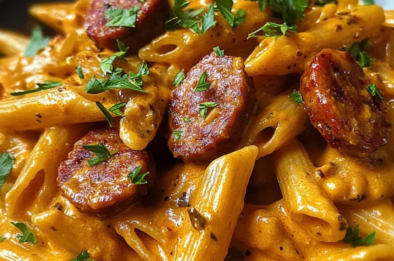 Creamy Sweet Chili Cajun Sausage And Cheddar Penne