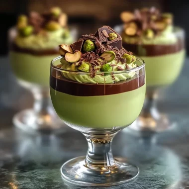 Decadent Pistachio Mousse with Rich Chocolate Ganache