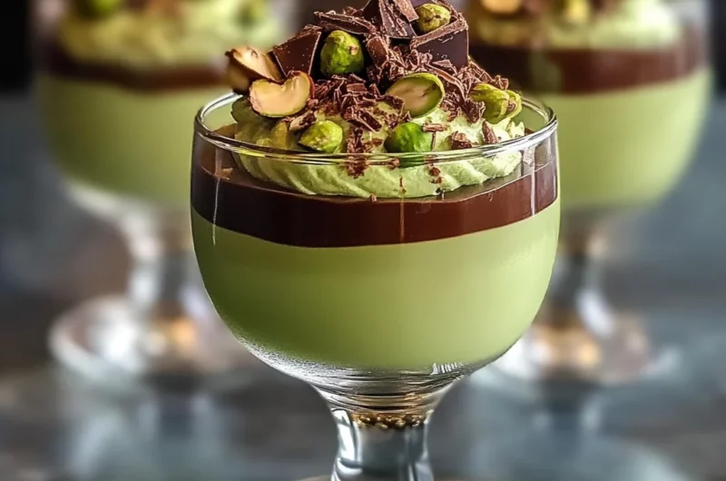 Decadent Pistachio Mousse with Rich Chocolate Ganache