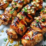 Easy Grilled Asian Chicken Skewers with Honey Garlic Sauce
