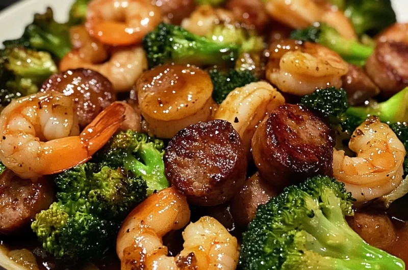 Honey Garlic Shrimp, Sausage & Broccoli