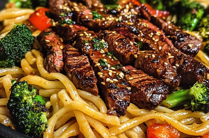 One-Pan Honey Garlic Steak and Pasta