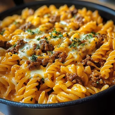 One-Pot Beef and Cheddar Ranch Pasta
