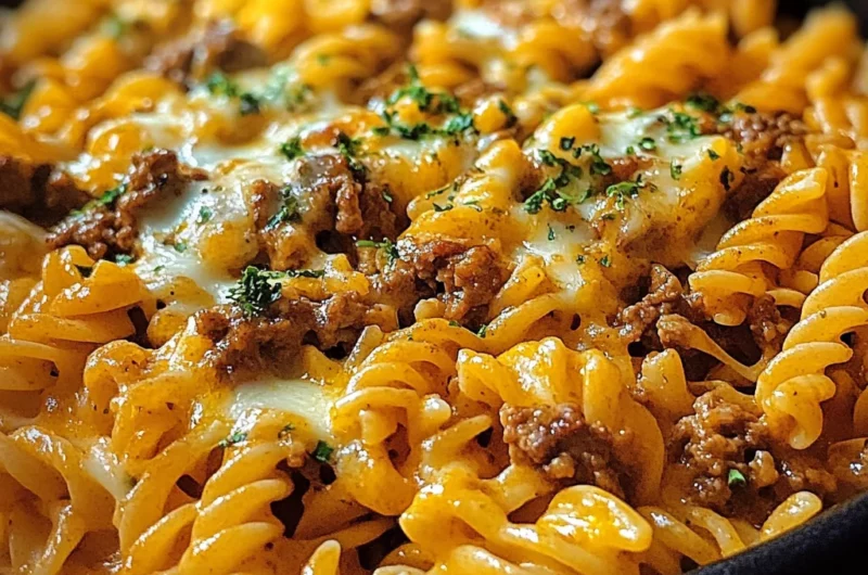 One-Pot Beef and Cheddar Ranch Pasta