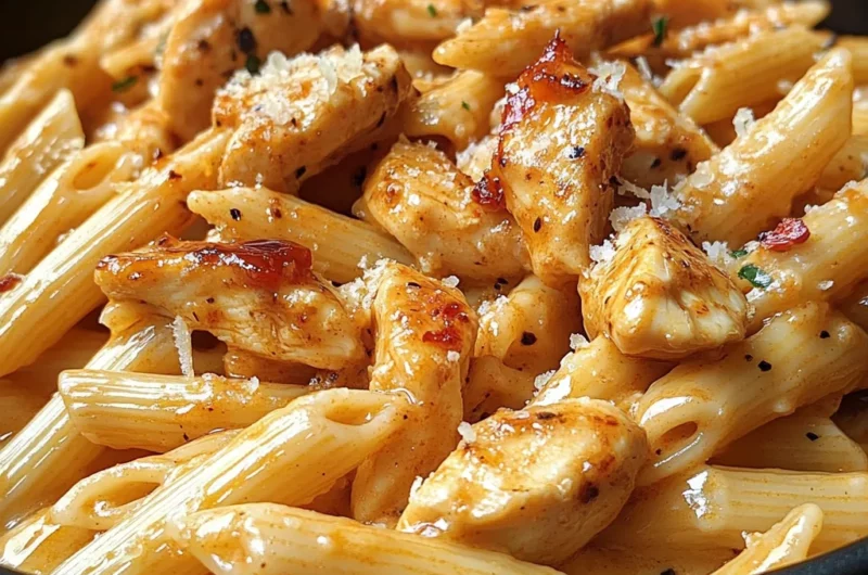 One-Pot Creamy Cajun Honey BBQ Chicken Pasta