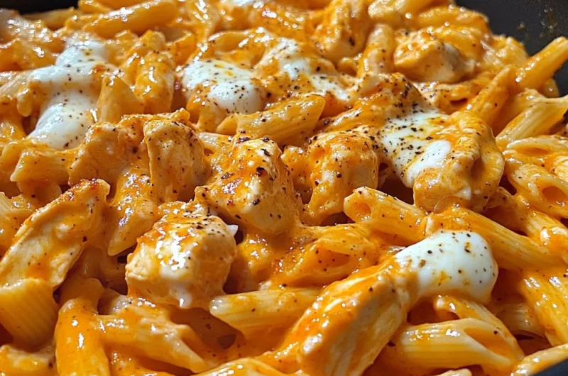 One-Pot Honey Butter Buffalo Chicken & Mozzarella Pasta