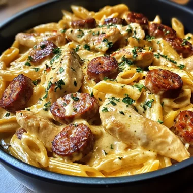 One-Pot Smoky Cheddar Ranch Chicken & Sausage Pasta