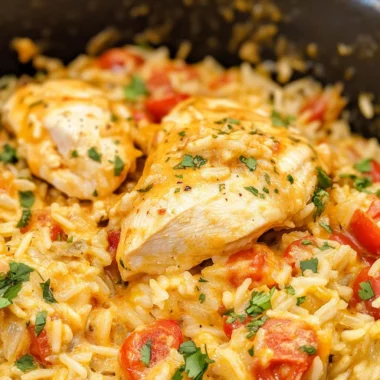 One Pot Queso Chicken and Rice