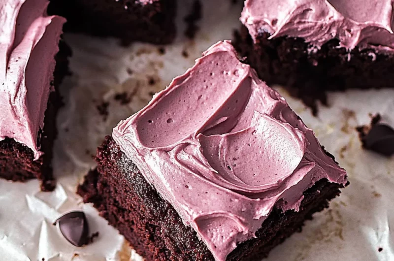 Red Wine Brownies with "Buttercream" Wine Frosting