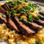 Smoky Garlic Butter Steak and Cheddar Rice