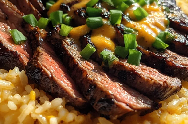 Smoky Garlic Butter Steak and Cheddar Rice