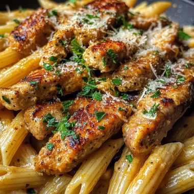 Sticky Honey Cajun Parmesan Chicken And Sausage Penne
