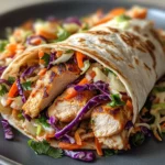 Thai Chicken Wrap with Crunchy Asian Slaw
